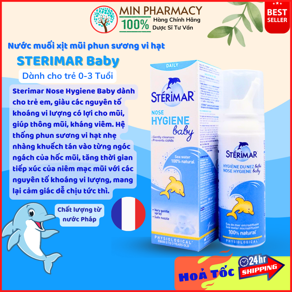 Dung dịch xịt mũi trẻ em STERIMAR Nose Hygiene Baby vệ sinh mũi hằng ngày (50ml) - Image 2