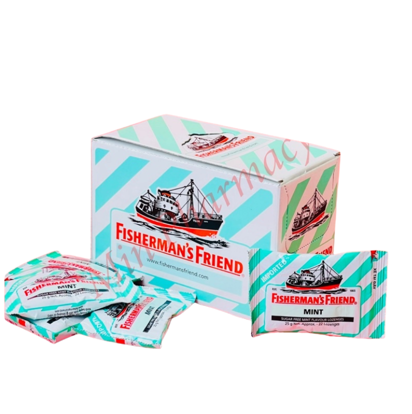 Hộp 24 gói - Kẹo Con Tàu Fisherman's Friend Bạc hà Mint