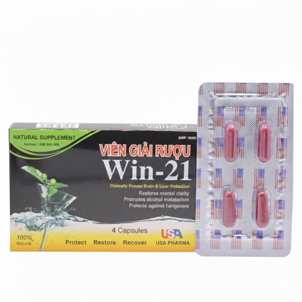 Lốc 12 Hộp - Viên giải rượu Win-21 USApharma (hộp 4 viên)