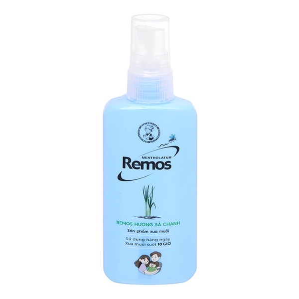 XỊT CHỐNG MUỖI REMOS - Hương Sả Chanh - Chai 70ml